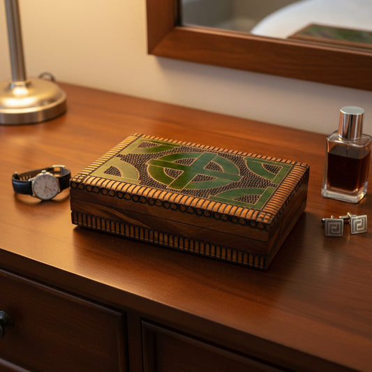 Celtic Cross Keepsake Box - Handmade Wooden Box