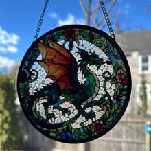 Load image into Gallery viewer, Medieval Dragon Stained Glass