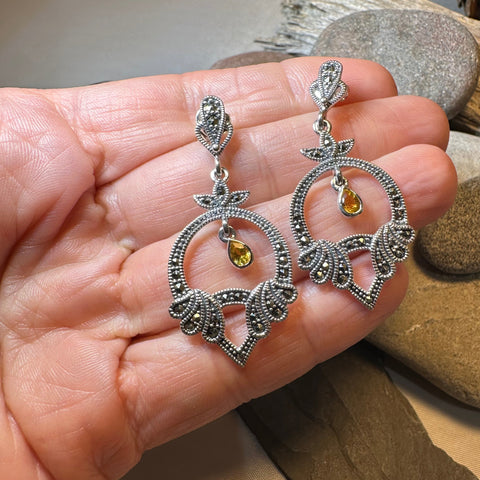 Load image into Gallery viewer, Antoinette Marcasite Earrings