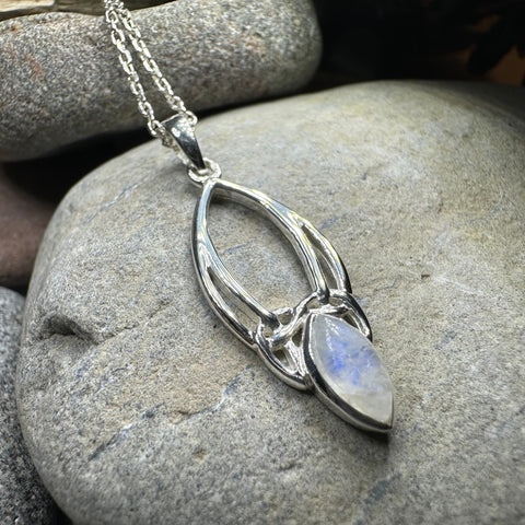 Load image into Gallery viewer, Elegant Moonstone Celtic Trinity Knot Necklace