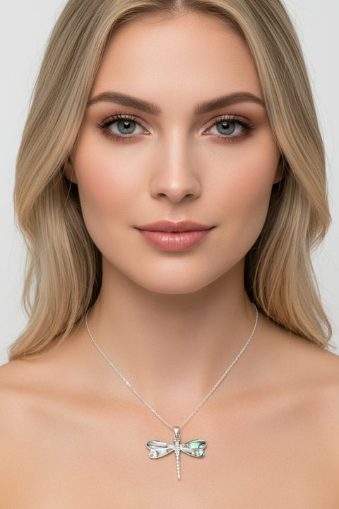 Load image into Gallery viewer, Shimmering Dragonfly Necklace