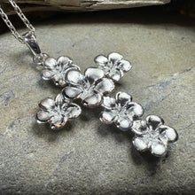 Load image into Gallery viewer, Plumeria Blossom Cross Necklace
