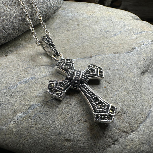 Adain Marcasite Cross Necklace