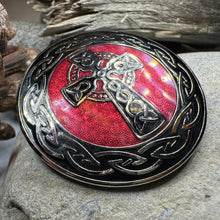 Load image into Gallery viewer, Enamel Celtic Cross Round Brooch