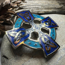Load image into Gallery viewer, Enamel Celtic Cross Brooch