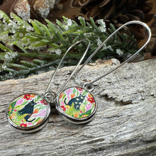 Load image into Gallery viewer, Garden Black Cat Art Earrings