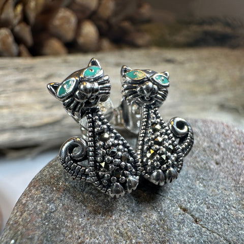 Load image into Gallery viewer, Curious Cat Stud Earrings