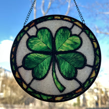 Load image into Gallery viewer, Irish Lucky Shamrock Stained Glass Gift