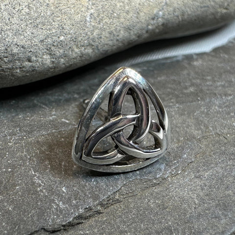 Load image into Gallery viewer, Celtic Trinity Knot Lapel Pin in Sterling Silver