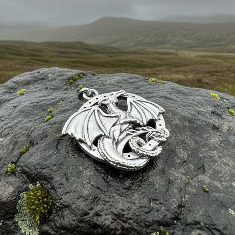 Load image into Gallery viewer, Silverwings Dragon Necklace in Sterling Silver