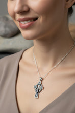 Load image into Gallery viewer, Irish Love Shamrock Claddagh Cross Necklace