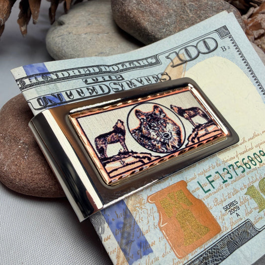 Wolf Pack Copper Money Clip - Handmade in the U.S.A.