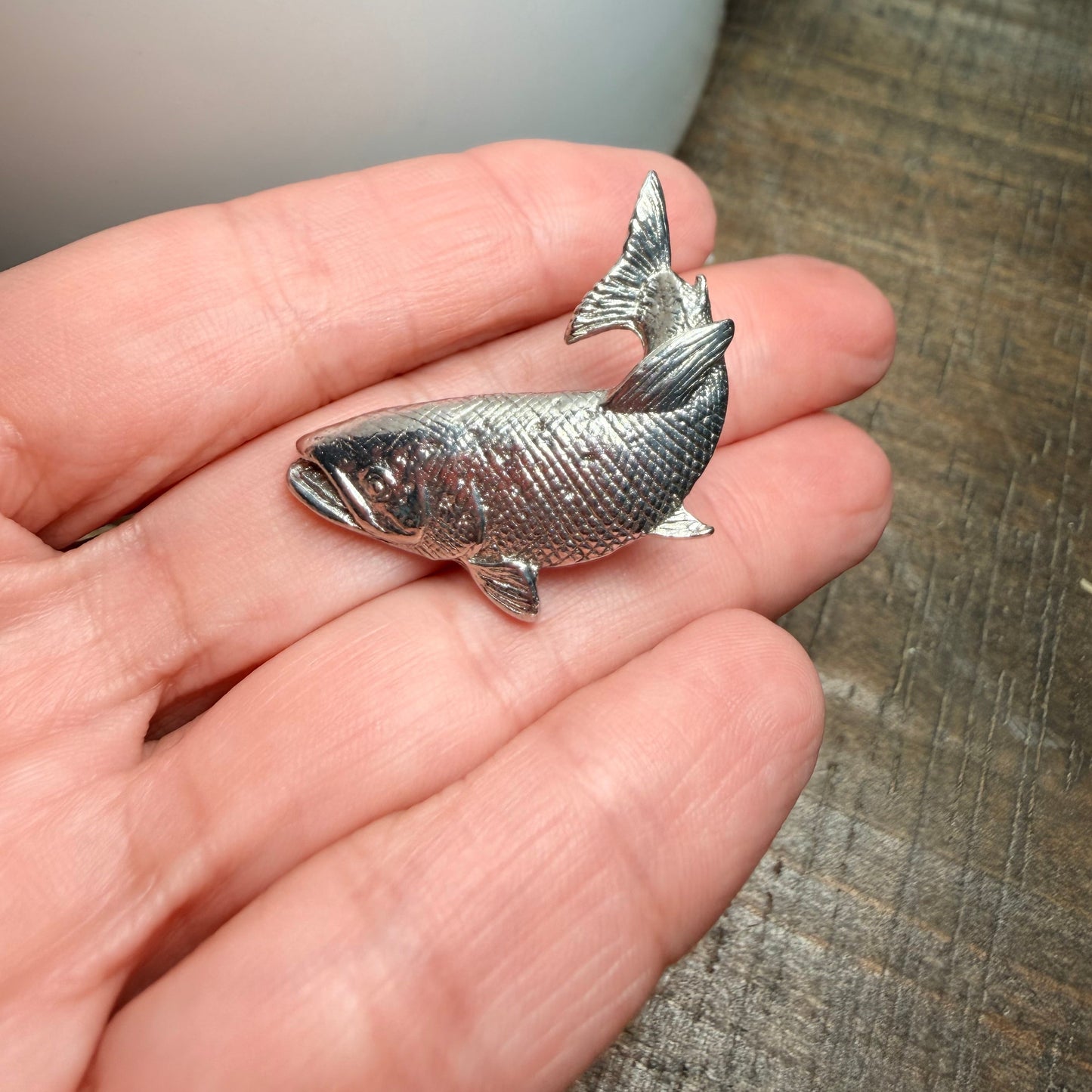 Pewter Trout Fish Lapel Pin - Handmade in Scotland