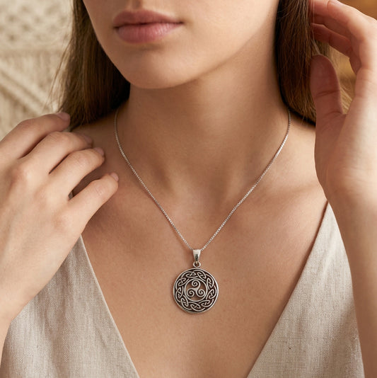 Nova Celtic Spiral Necklace in Sterling Silver