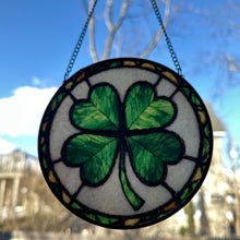 Load image into Gallery viewer, Irish Lucky Shamrock Stained Glass Gift