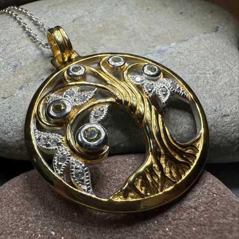 Load image into Gallery viewer, Avalon Tree of Life Necklace with Peridots