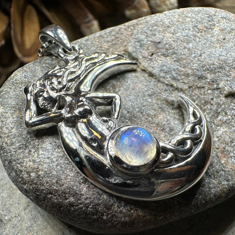 Load image into Gallery viewer, Gealach Moon Goddess Necklace with Moonstone