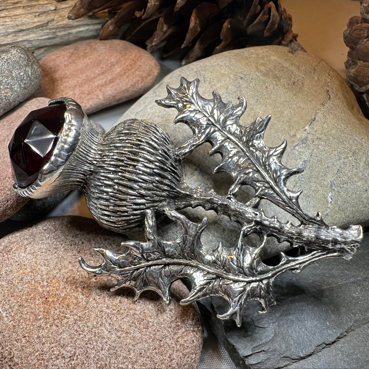 Bold Scottish Thistle Brooch — view 14