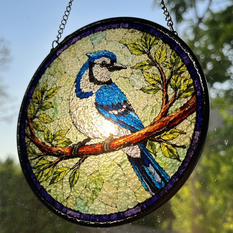 Load image into Gallery viewer, Summer Blue Jay Suncatcher