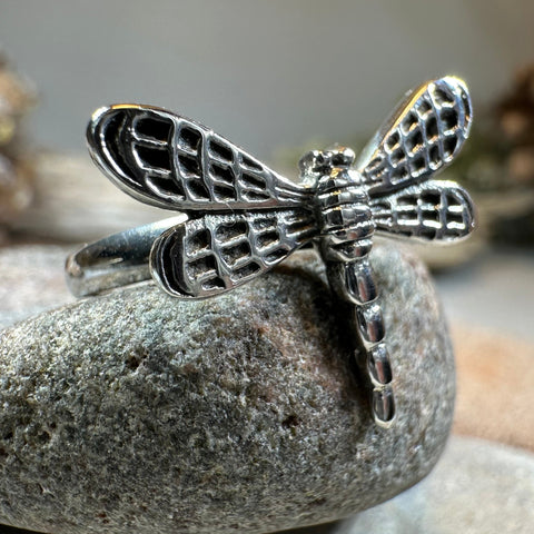 Load image into Gallery viewer, Flutter Dragonfly Ring in Sterling Silver