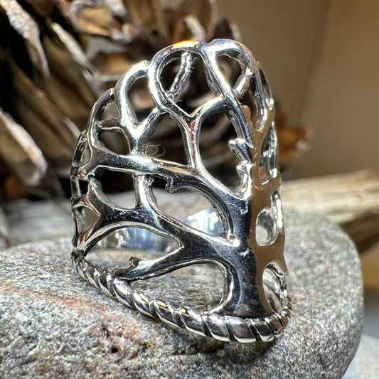 Áedh Celtic Tree of Life Ring in Sterling Silver