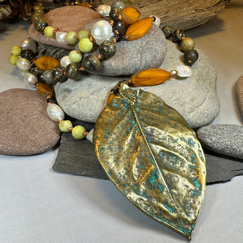 Load image into Gallery viewer, Autumn Forest Long Necklace