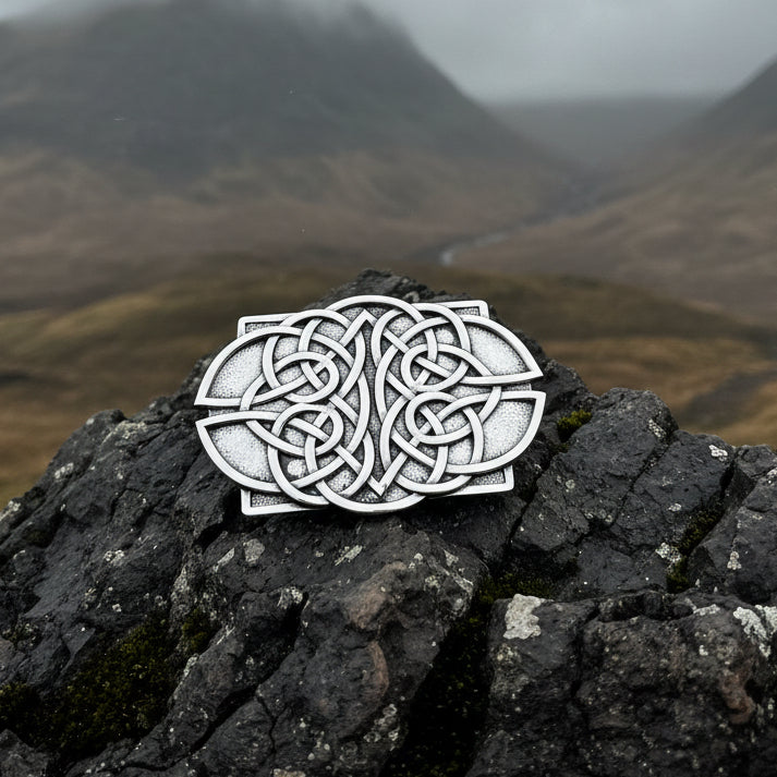 Large Celtic Kilt Belt Buckle - Handmade in Scotland
