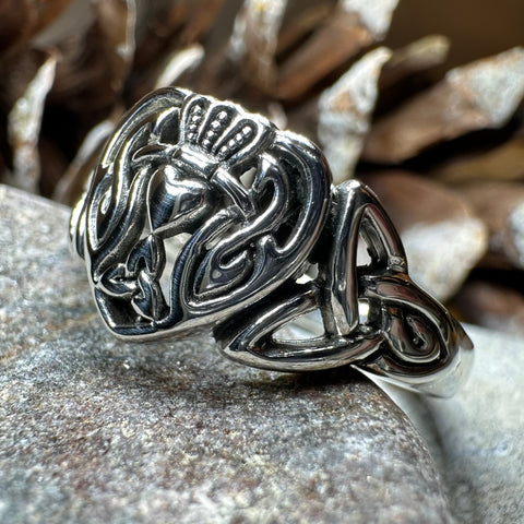 Load image into Gallery viewer, True Love Irish Claddagh Ring in Sterling Silver