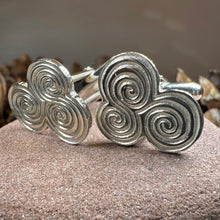 Load image into Gallery viewer, Artisan Newgrange Triple Spiral Cufflinks