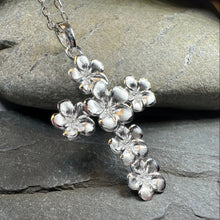 Load image into Gallery viewer, Plumeria Blossom Cross Necklace