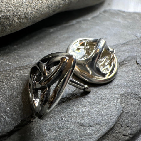 Load image into Gallery viewer, Celtic Trinity Knot Lapel Pin in Sterling Silver
