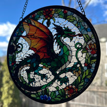 Load image into Gallery viewer, Medieval Dragon Stained Glass