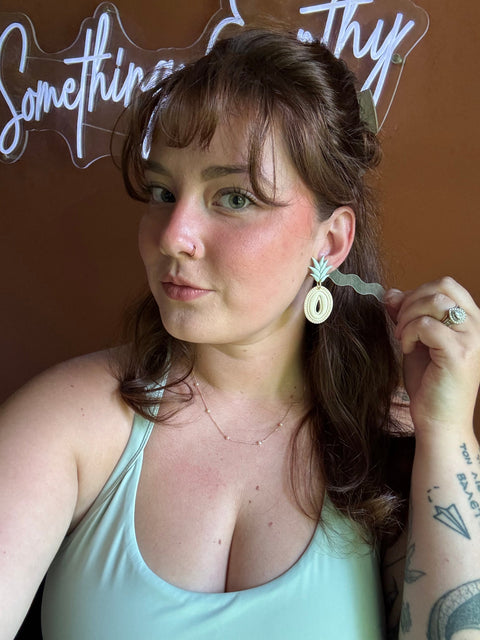 Load image into Gallery viewer, Pastel Pineapples Dangle Earrings For Women