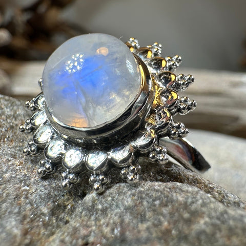 Load image into Gallery viewer, Sunyana Moonstone Sun Ring