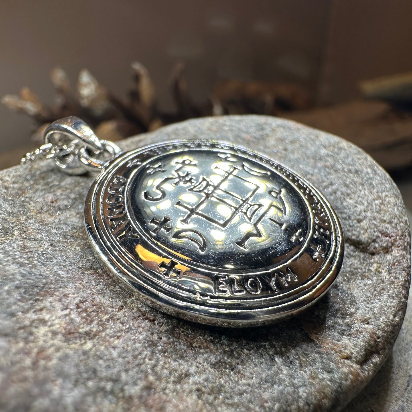 Petite Archangel Gabriel Sigil Pendant in Sterling Silver — view 8
