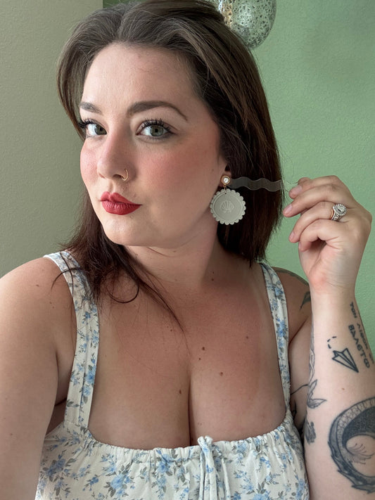 Shelby Sage Shell Dangle Earrings for Women