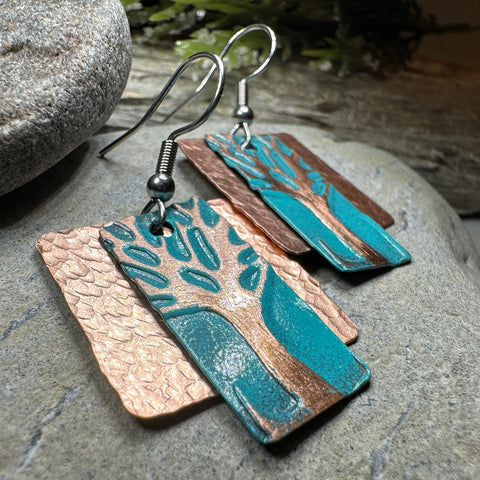 Load image into Gallery viewer, Forestmist Tree of Life Copper Earrings