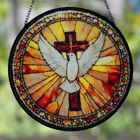 Load image into Gallery viewer, Peace Dove & Cross Suncatcher