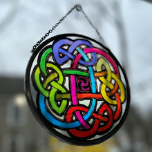 Load image into Gallery viewer, Celtic Eternal Knot Stained Glass