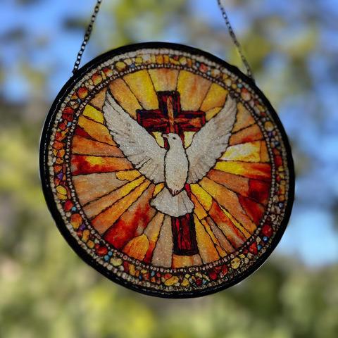 Load image into Gallery viewer, Peace Dove & Cross Suncatcher