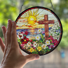 Load image into Gallery viewer, Springtime Cross Suncatcher