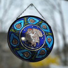 Load image into Gallery viewer, William De Morgan Owl Suncatcher