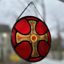 Load image into Gallery viewer, Saint Cuthbert's Cross Suncatcher