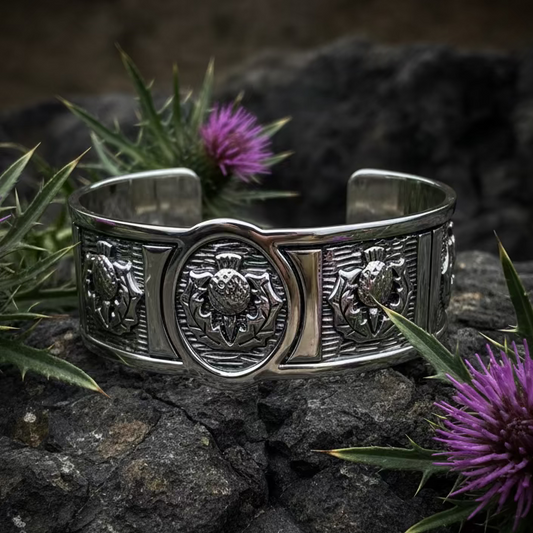 Highland Spring Thistle Bracelet in silver