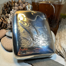 Load image into Gallery viewer, Fishing Pewter Hip Flask