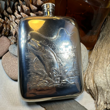 Load image into Gallery viewer, Fishing Pewter Hip Flask