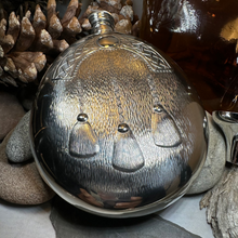 Load image into Gallery viewer, Scottish Sporran Pewter Hip Flask