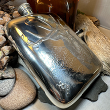 Load image into Gallery viewer, Roaring Stag Pewter Hip Flask