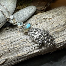 Load image into Gallery viewer, Hamsa Hand Labradorite Necklace