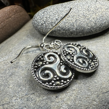 Load image into Gallery viewer, Celtic Triskel Marcasite Earrings